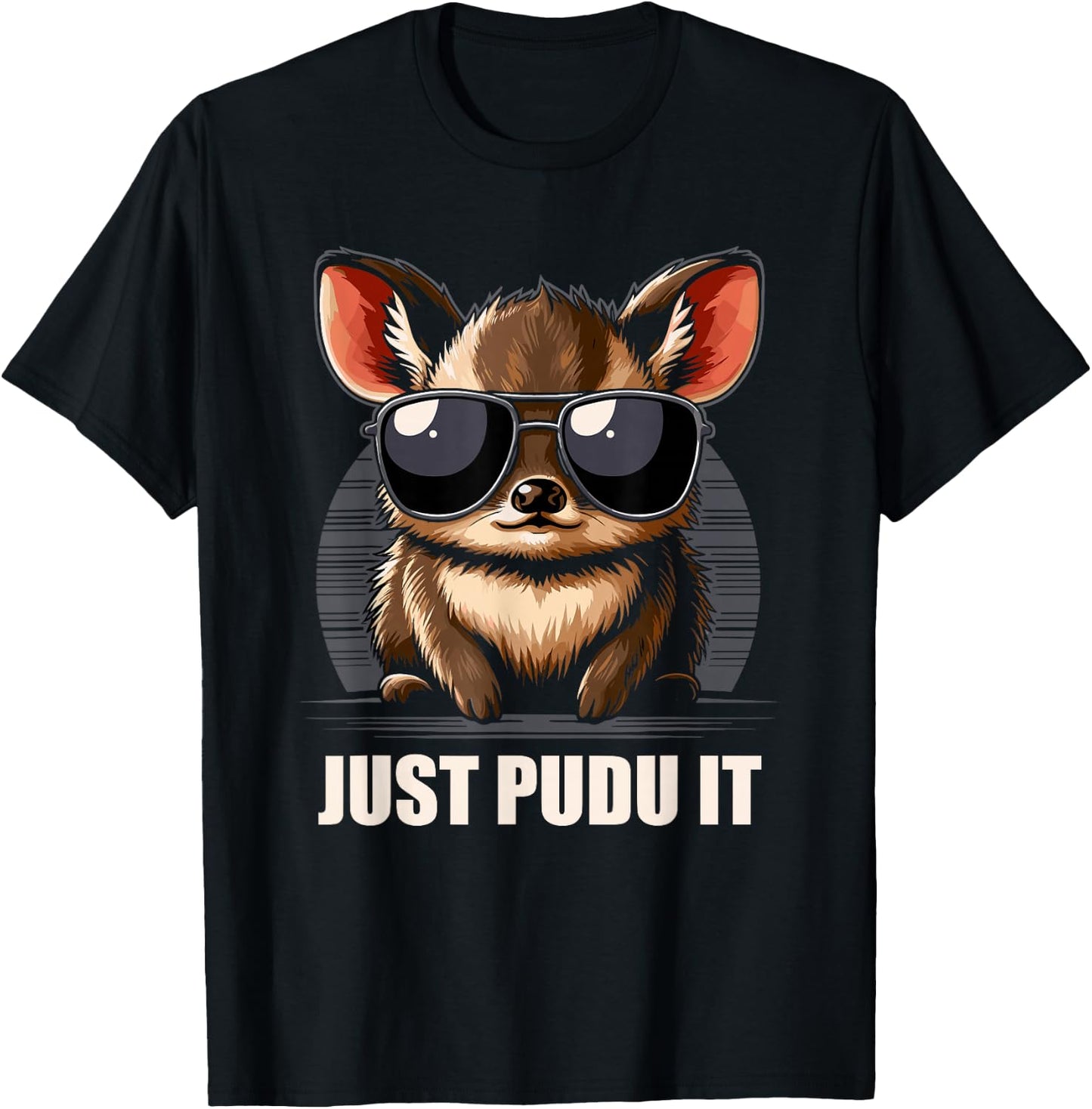 Cute Pudu Deer South America cartoon deer nature gift T-Shirt - T-Shirt | Black