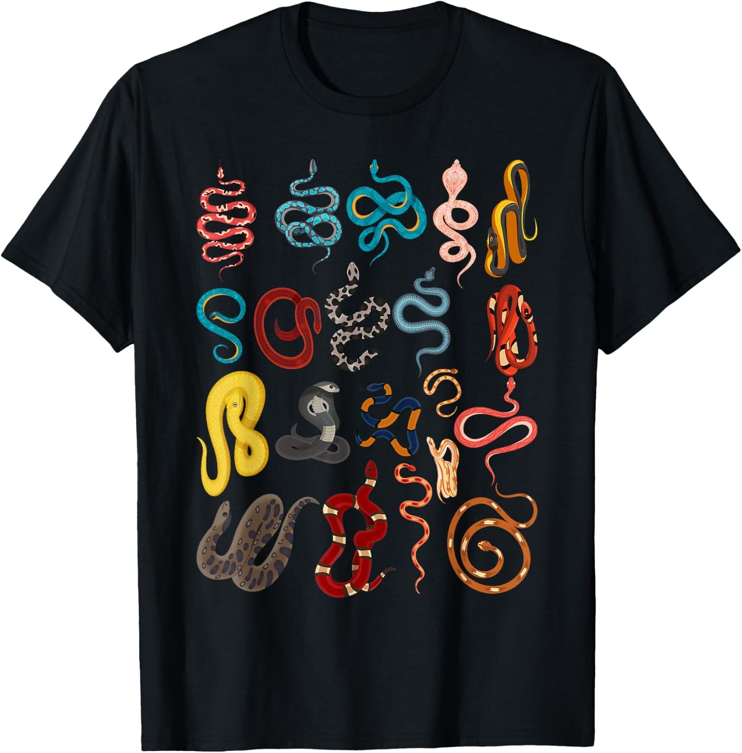 Types Of Snakes Educational Herpetologist Kids Boys Girls T-Shirt - T-Shirt | Black
