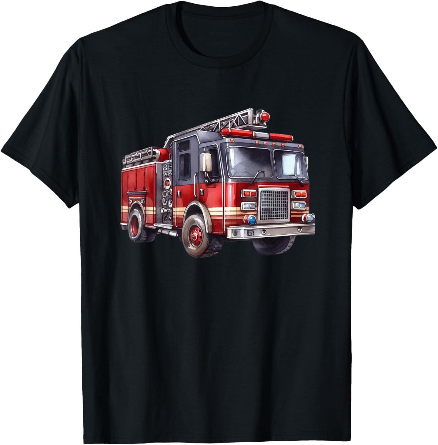 Fire Truck design for Trucker trailer Ladder T-Shirt - T-Shirt | Black