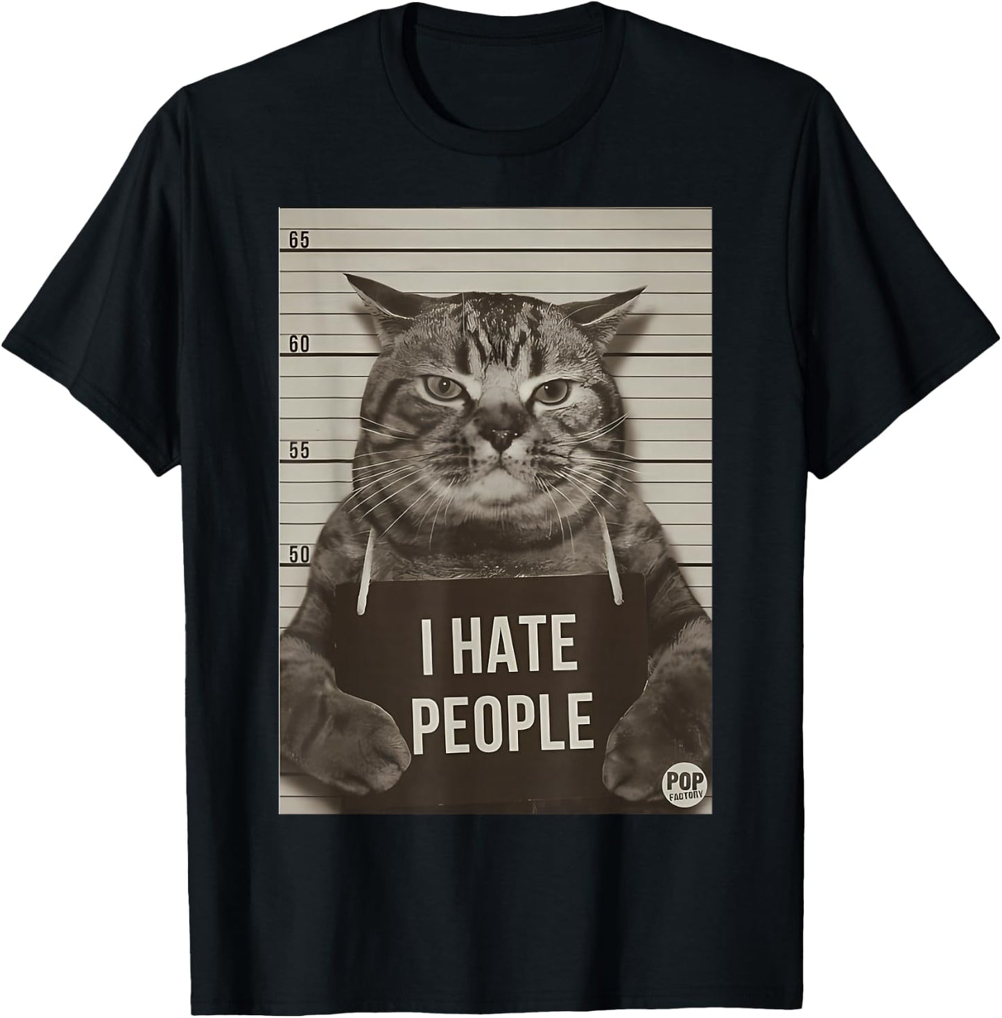 Cat funny, Cats love, Cats I Hate People T-Shirt - T-Shirt | Black