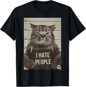 Cat funny, Cats love, Cats I Hate People T-Shirt - T-Shirt | Black