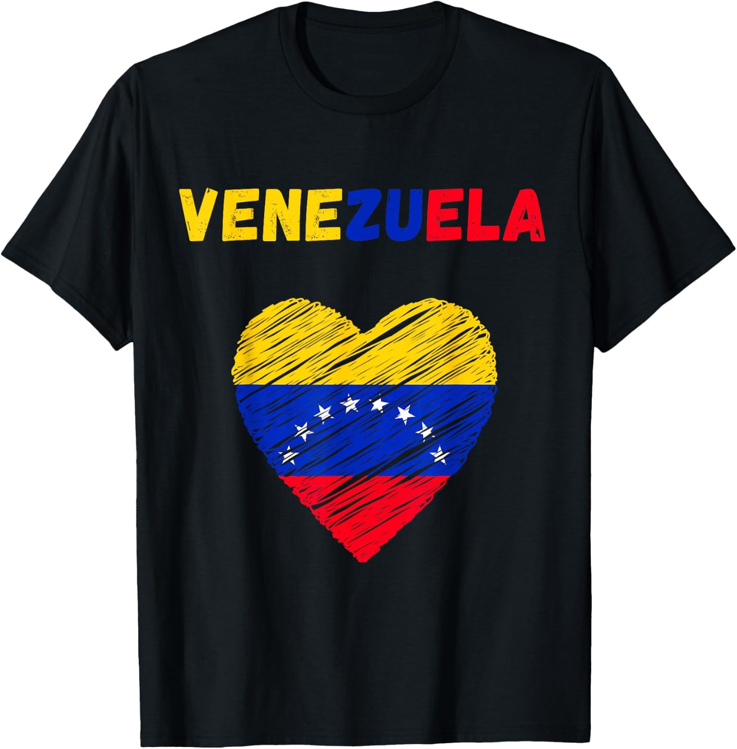 Venezuela Flag Holiday Venezuela Heart Venezuelan Flag T-Shirt - T-Shirt | Black