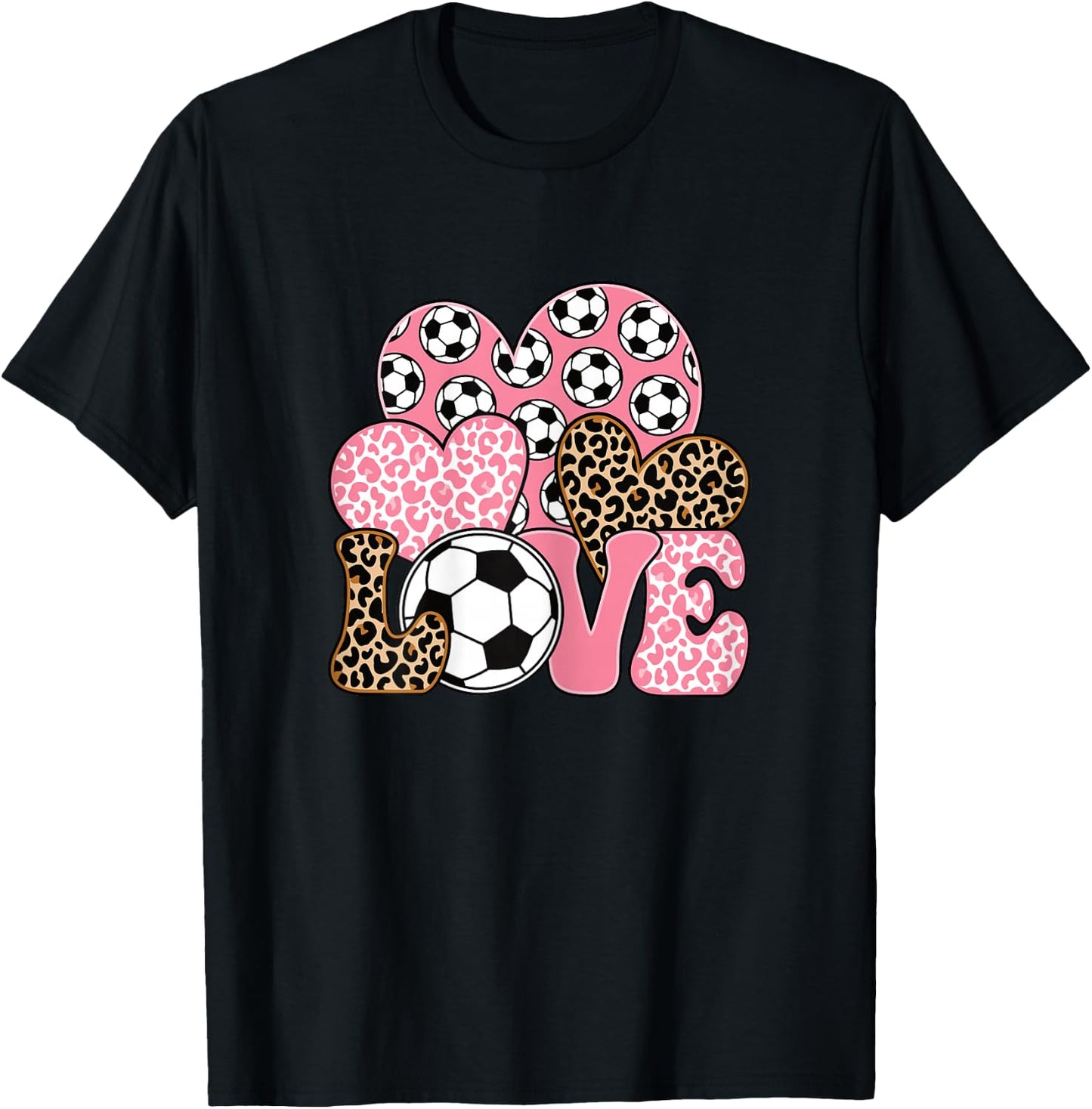 Love Soccer Cute Soccer Lover Women Girls T-Shirt - T-Shirt | Black