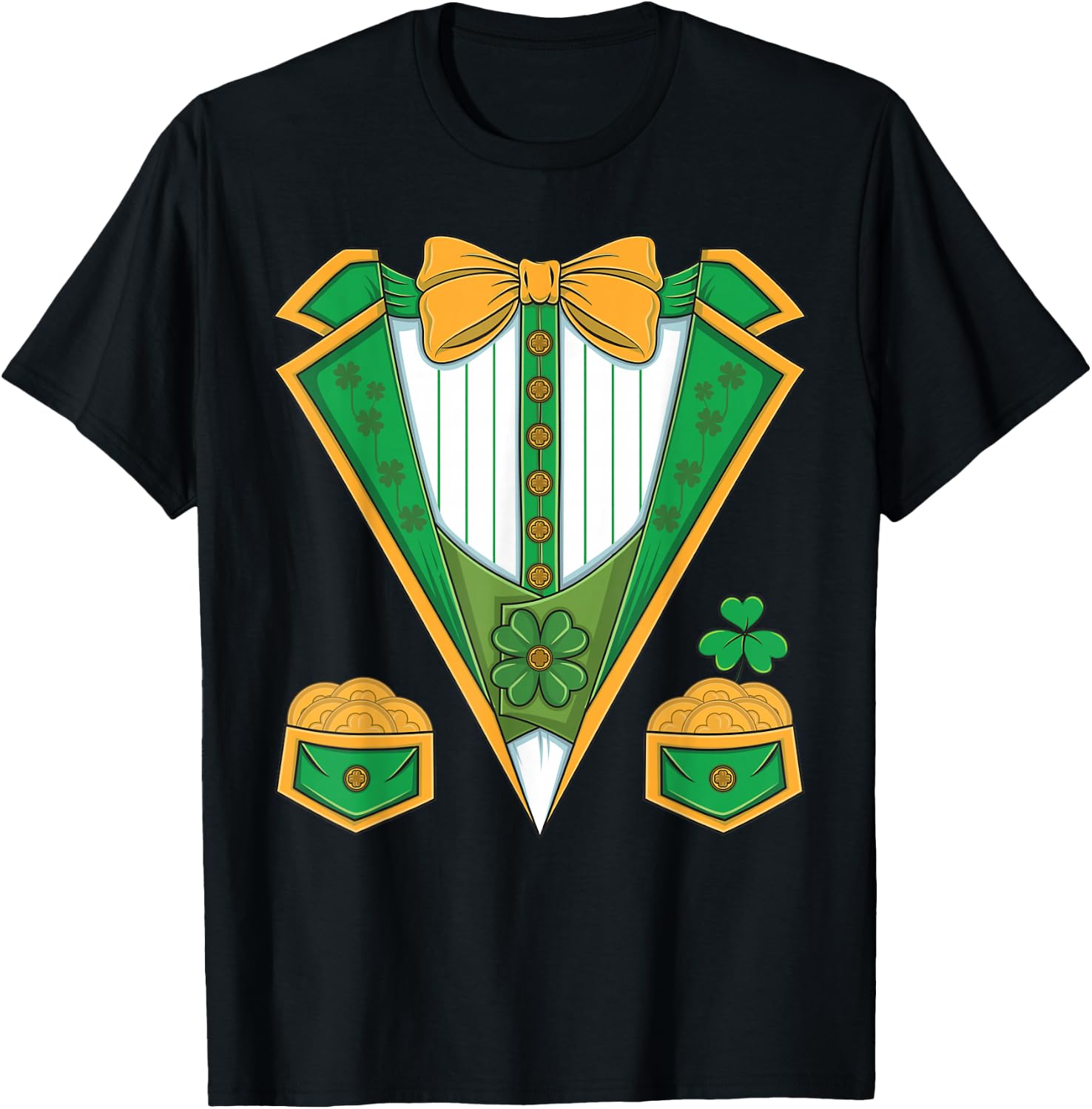 Leprechaun Costume St. Patrick's Day Tuxedo Kids Men Boys T-Shirt - T-Shirt | Black