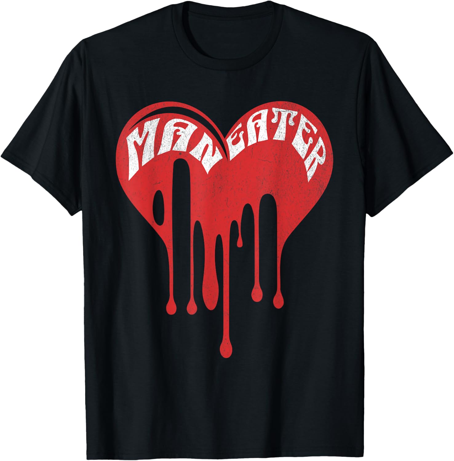 Maneater Broken Heart Y2k Aesthetic Cute Strong Feminist T-Shirt - T-Shirt | Black