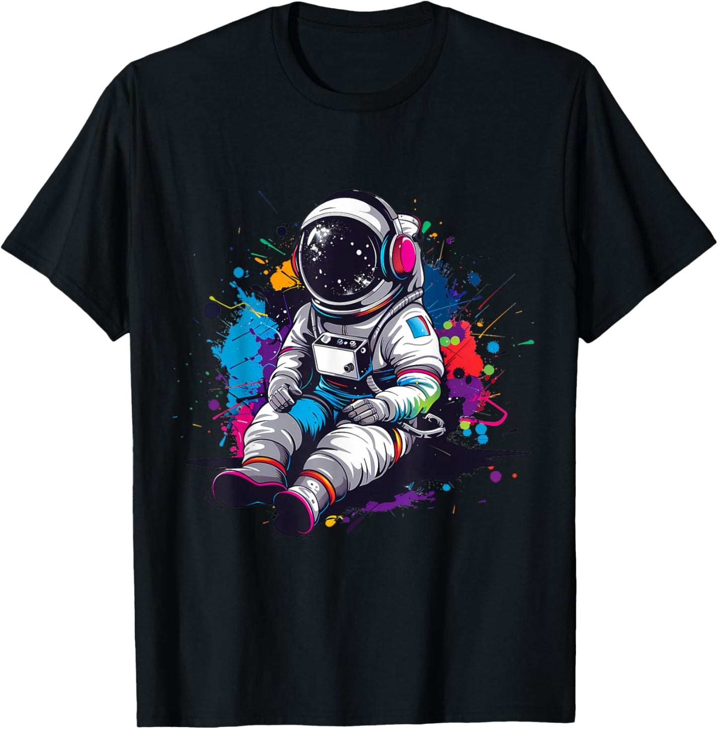 DJ Astronaut Dance Club Techno Music Headphones Beatmaker T-Shirt - T-Shirt | Black