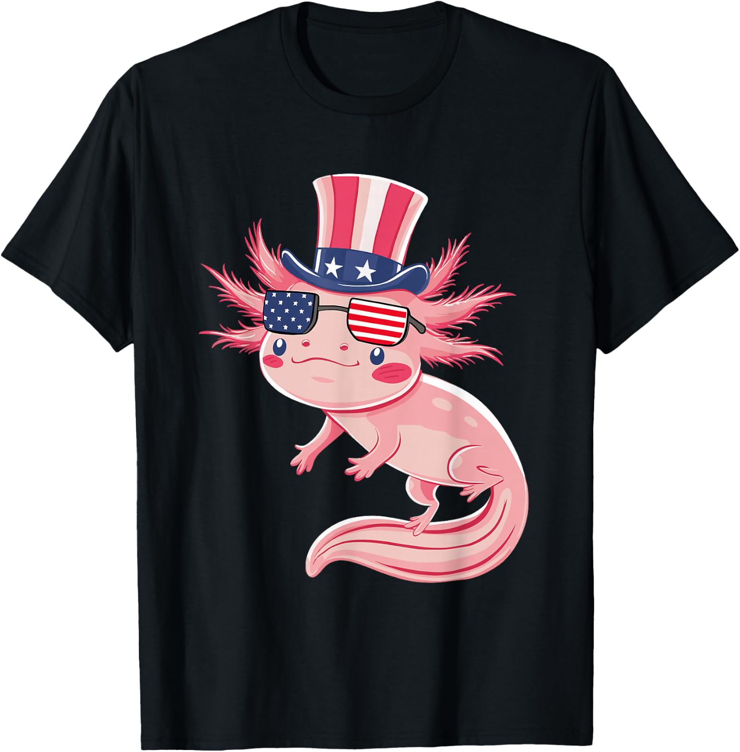 Axolotl 4th of July T-Shirt - T-Shirt | Black