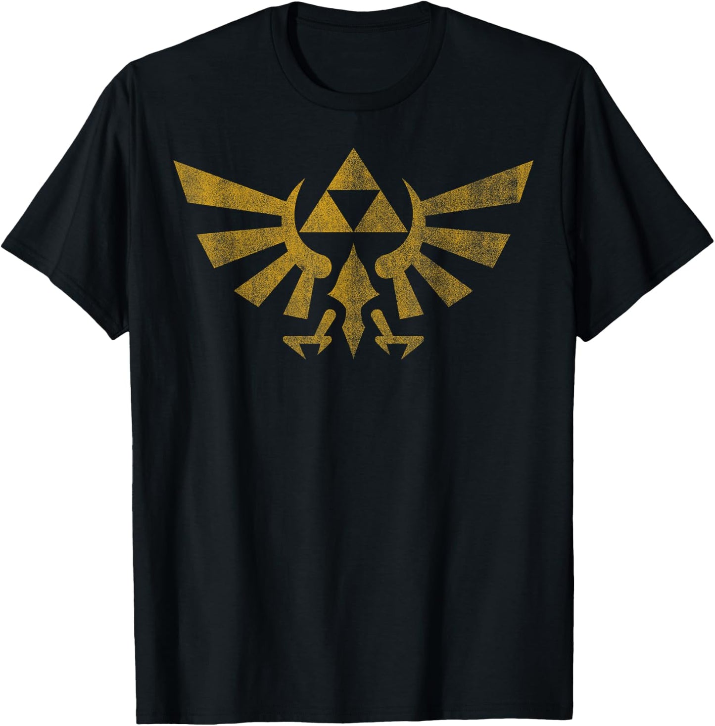 Legend of Zelda Royal Crest Distressed Badge T-Shirt - T-Shirt | Black
