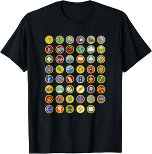 Disney Pixar Up Wilderness Explorer Badges Collage T-Shirt - T-Shirt | Black
