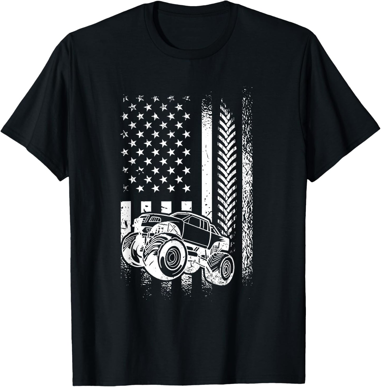 American Mud Racer - Truck Mudding Mud Bogging T-Shirt - T-Shirt | Black