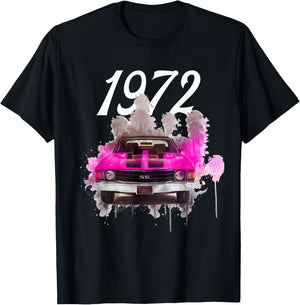 1972 72 Chevelle SS Trending Chevys Muscle Pink Car T-Shirt - T-Shirt | Black