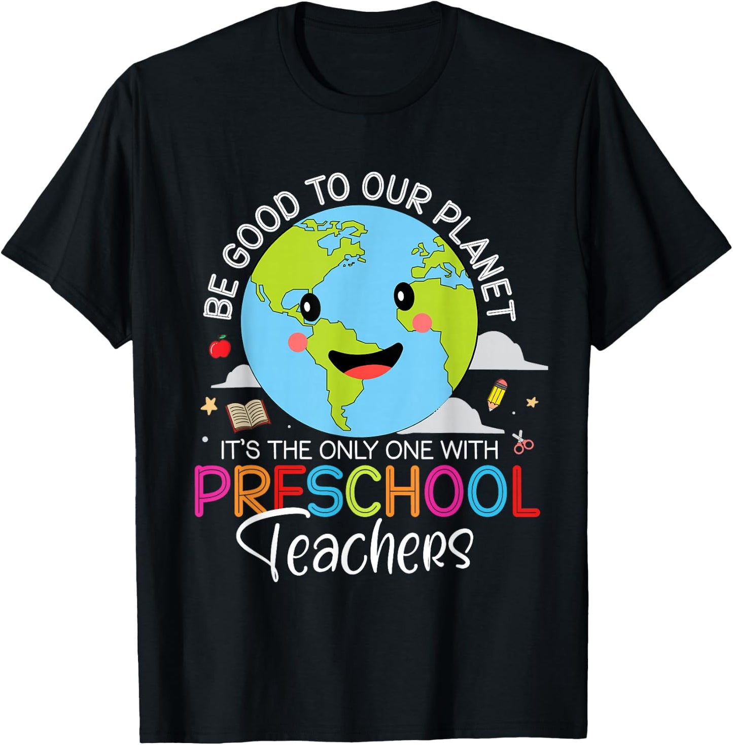 Earth Day Preschool Teacher For Pre-k Teachers Environmental T-Shirt - T-Shirt | Black