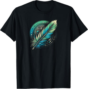 Spiritual Feather T-Shirt - T-Shirt | Black