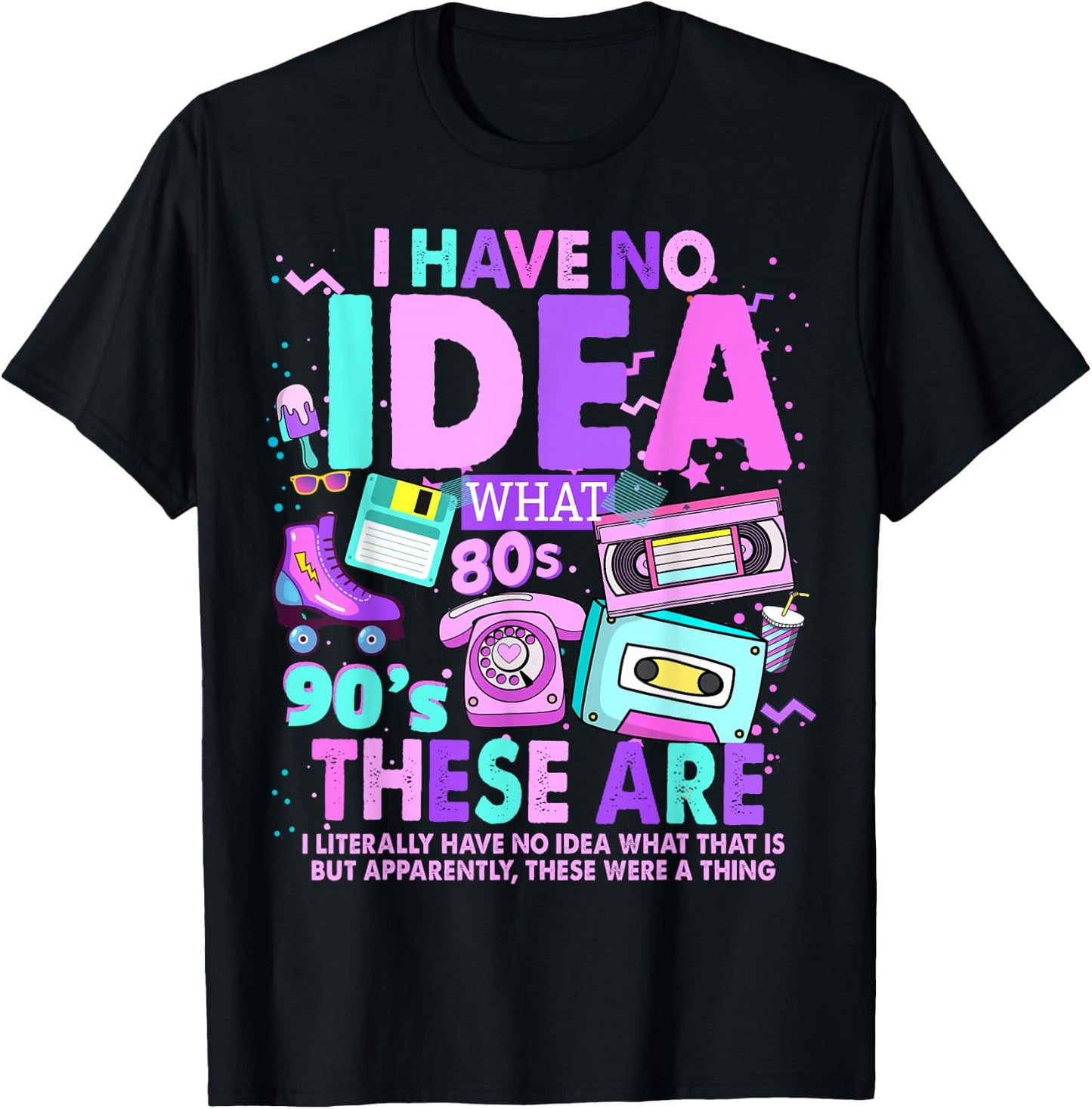 90s Theme Nostalgia Kids Idea & 90s 80s Decades Outfit Idea T-Shirt - T-Shirt | Black
