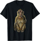 Funny Thinking Monkey Memes Brainrot T-Shirt - T-Shirt | Black