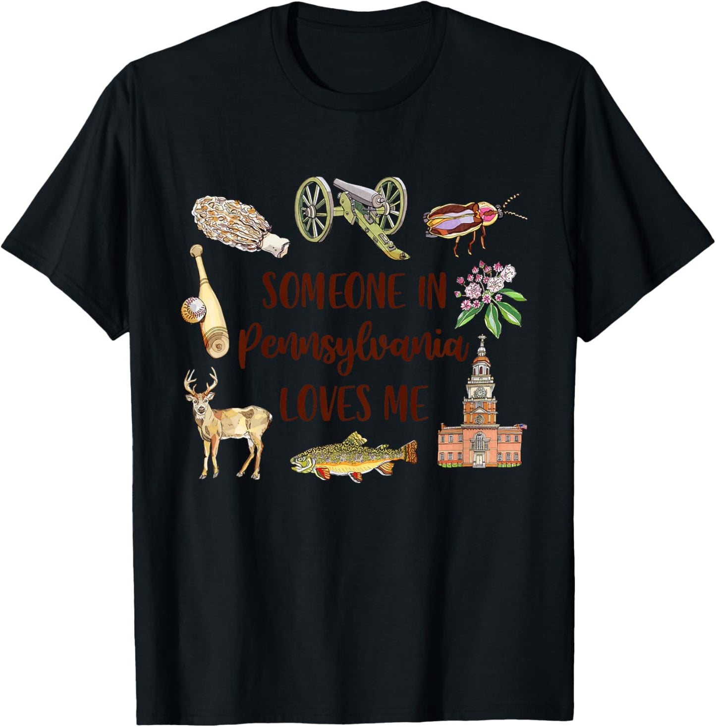 Kids Pennsylvania Baby Travel Someone In Pennsylvania Loves Me T-Shirt - T-Shirt | Black