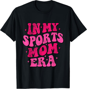 In My Sports Mom Era Funny Sports Mom Groovy Mothers Day T-Shirt - T-Shirt | Black