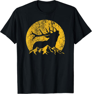 American Elk Hunter Dad Vintage Retro Bow Hunting Gift T-Shirt - T-Shirt | Black