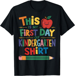 This Is My First Day Of Kindergarten Shirt Back To School T-Shirt - T-Shirt | Black