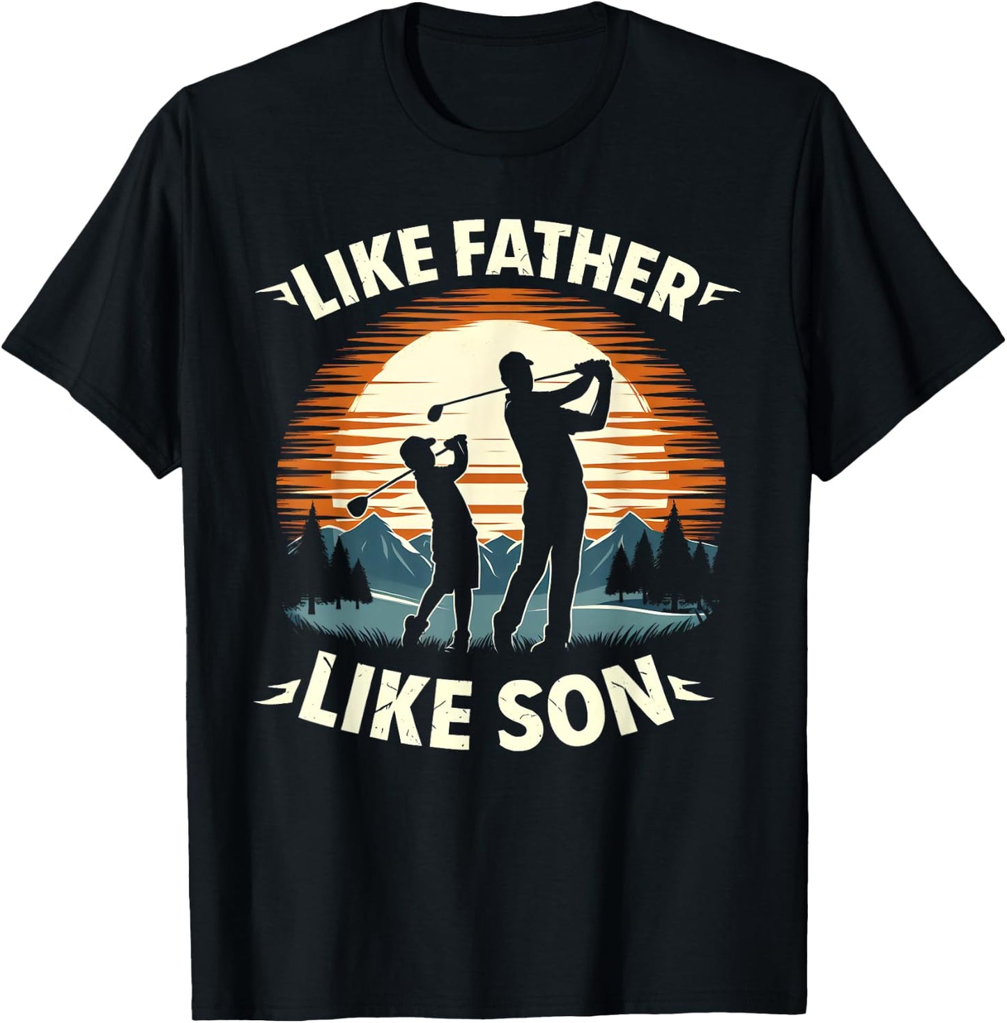 Like Father Like Son Golfing Dad Father's Day Golf T-Shirt - T-Shirt | Black