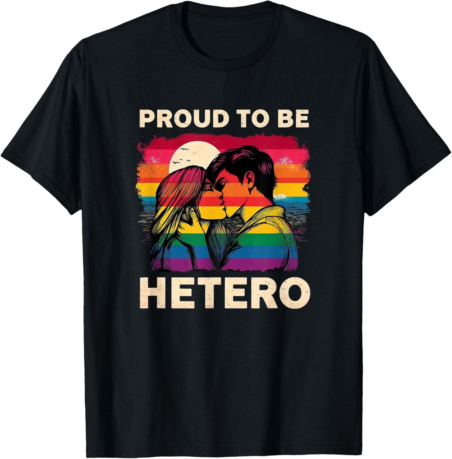 Proud to Be Hetero Love heterosexual identity couple T-Shirt - T-Shirt | Black