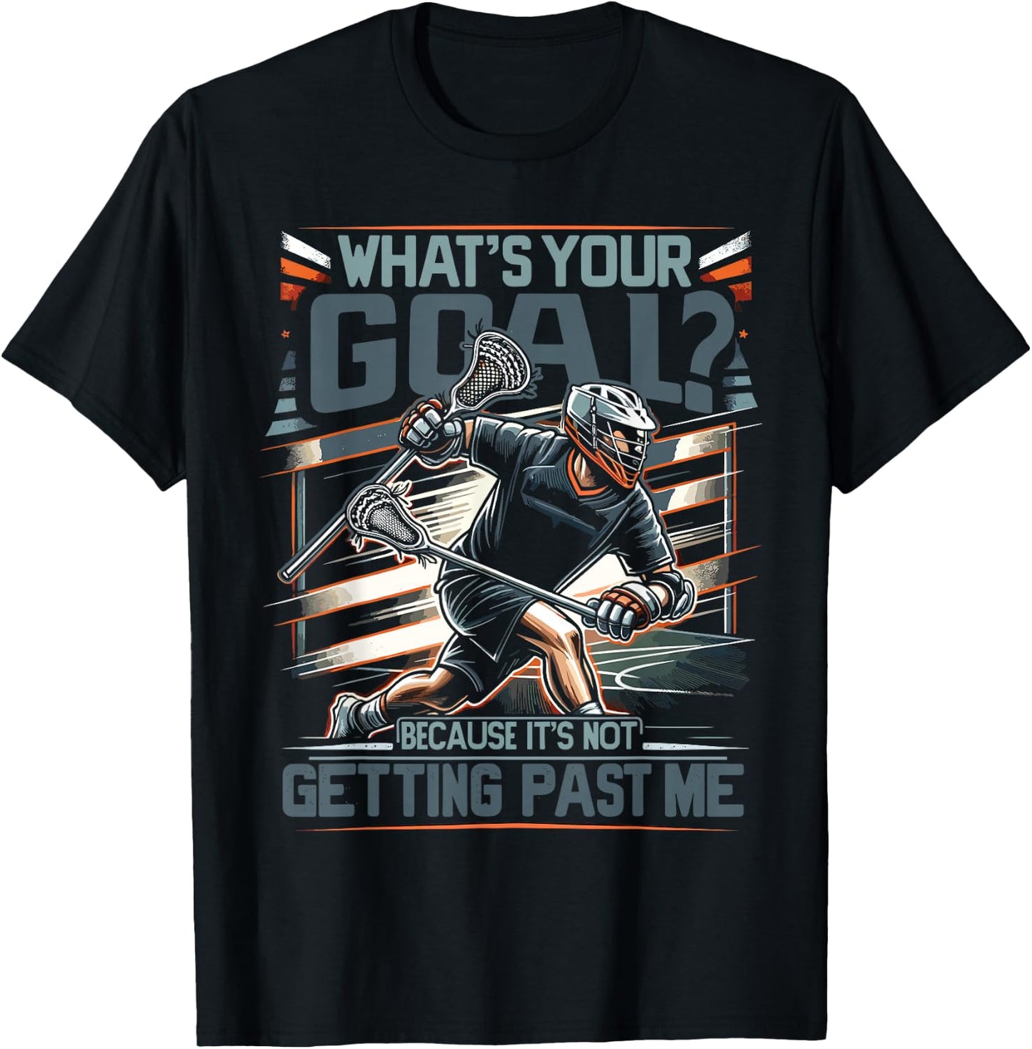 Funny Lax Goalkeeper Lacrosse Goalie Lacrosse T-Shirt - T-Shirt | Black