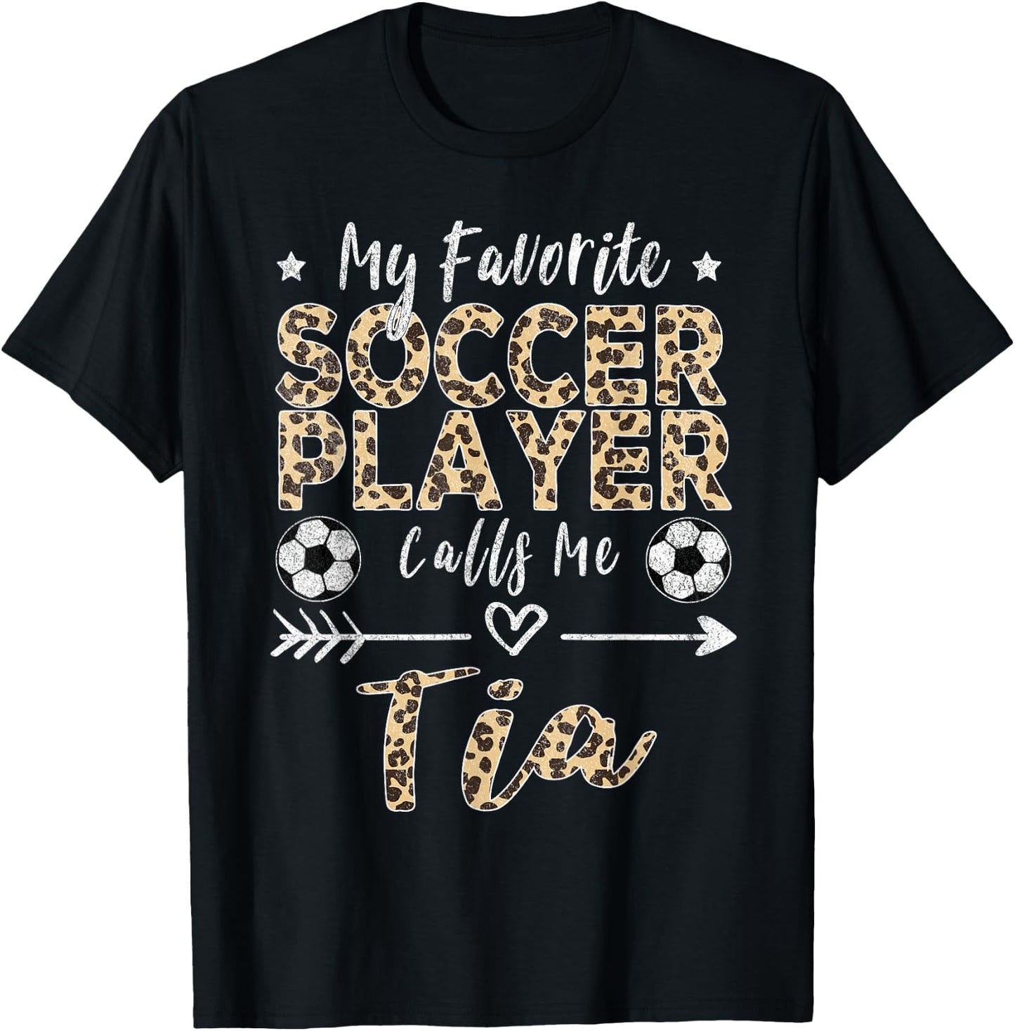My Favorite Soccer Player Calls Me Tia Spanish Portuguese T-Shirt - T-Shirt | Black