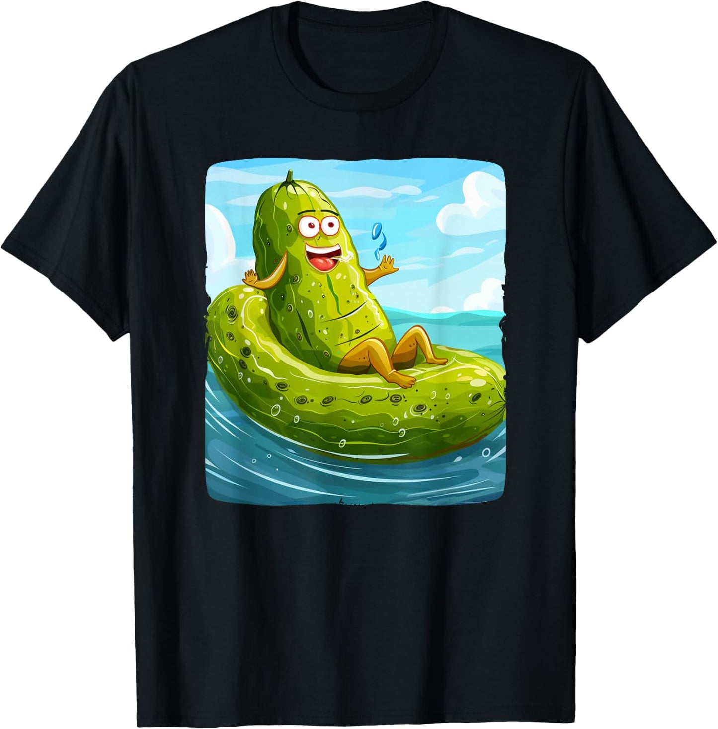 Cool Pickle inflatable pool float Outfit for Summer Vacation Men Women Kids T-Shirt - T-Shirt | Black