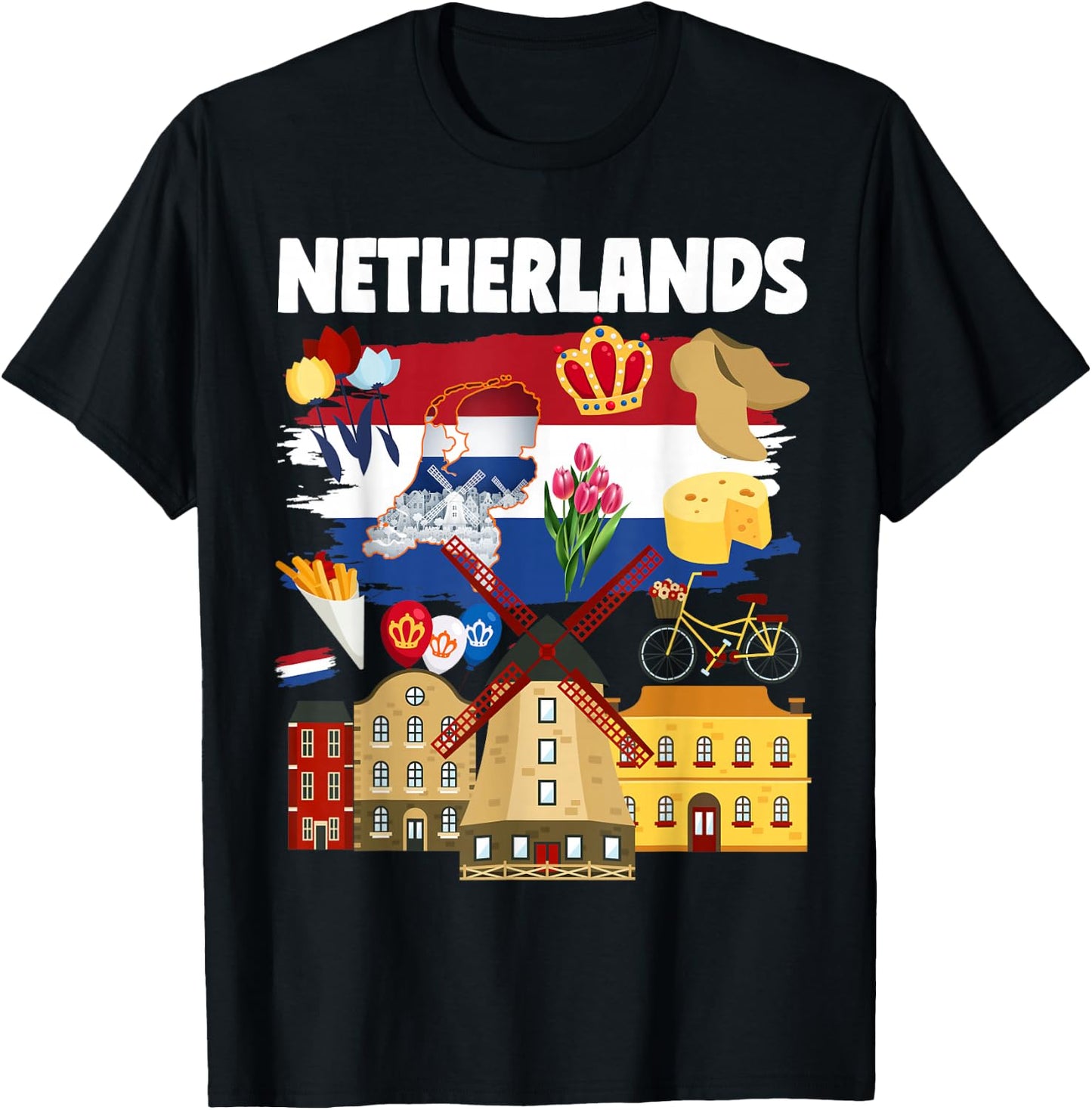 Netherlands Flag Outfit Idea for Kids & Holland Dutch Flag T-Shirt - T-Shirt | Black