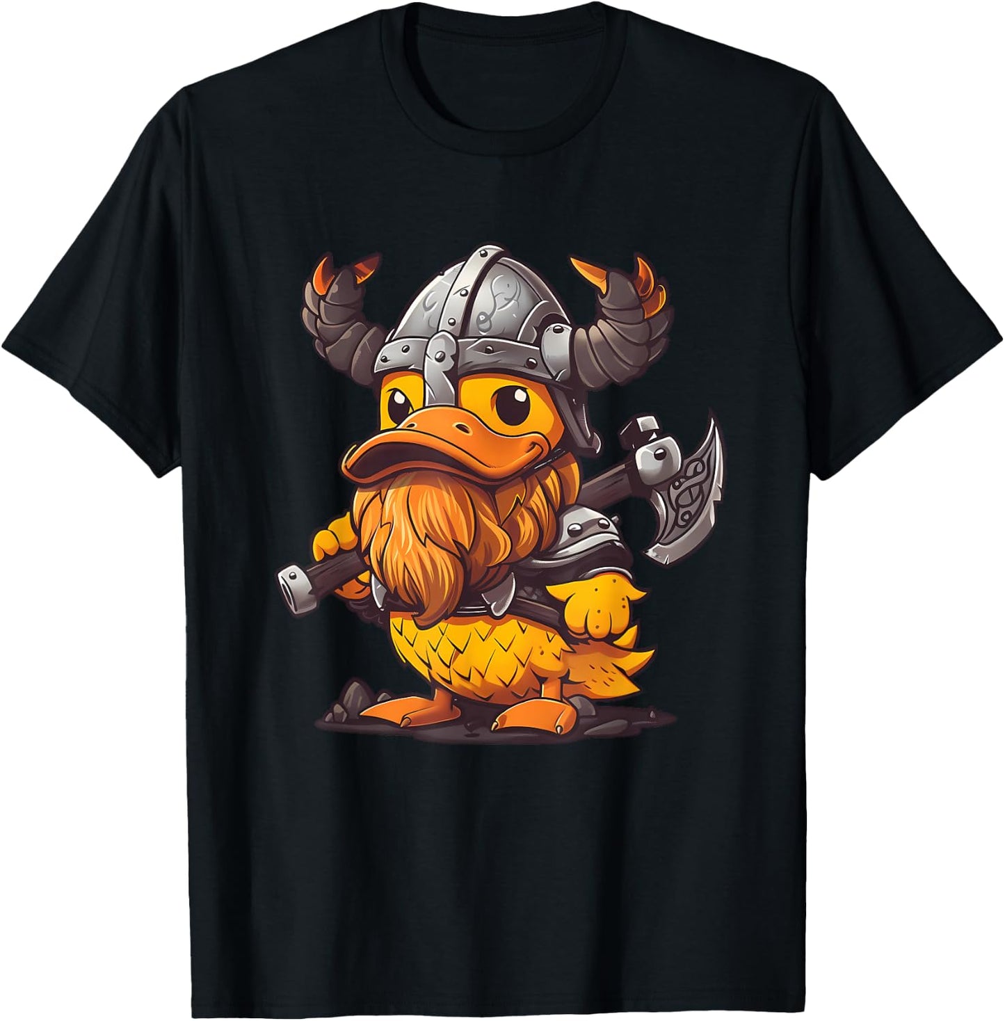 Rubber Duck Viking Duck Rubber Duckling Viking Helmet T-Shirt - T-Shirt | Black