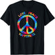 Hippie Peace Love Happiness I Peace Sign Hippies T-Shirt - T-Shirt | Black