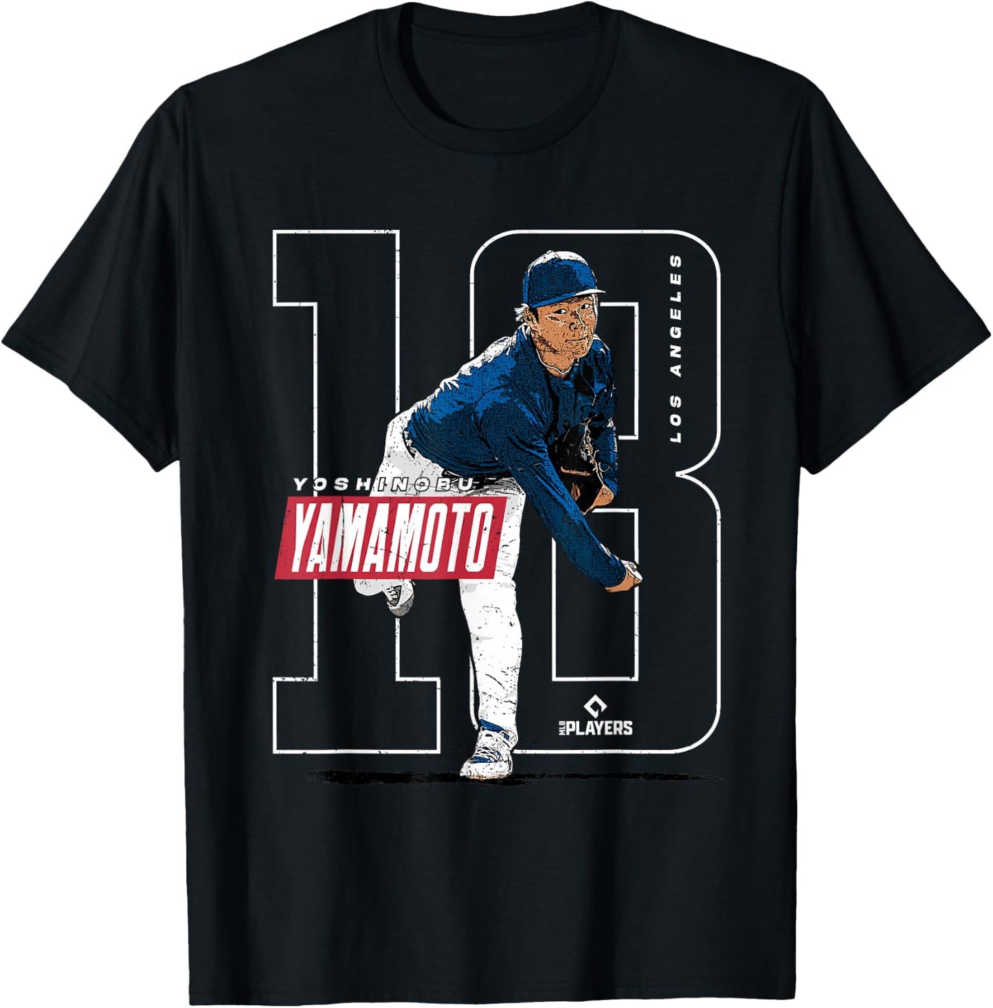 Yoshinobu Yamamoto | Los Angeles MLB Player | MLBYAM3004 T-Shirt - T-Shirt | Black
