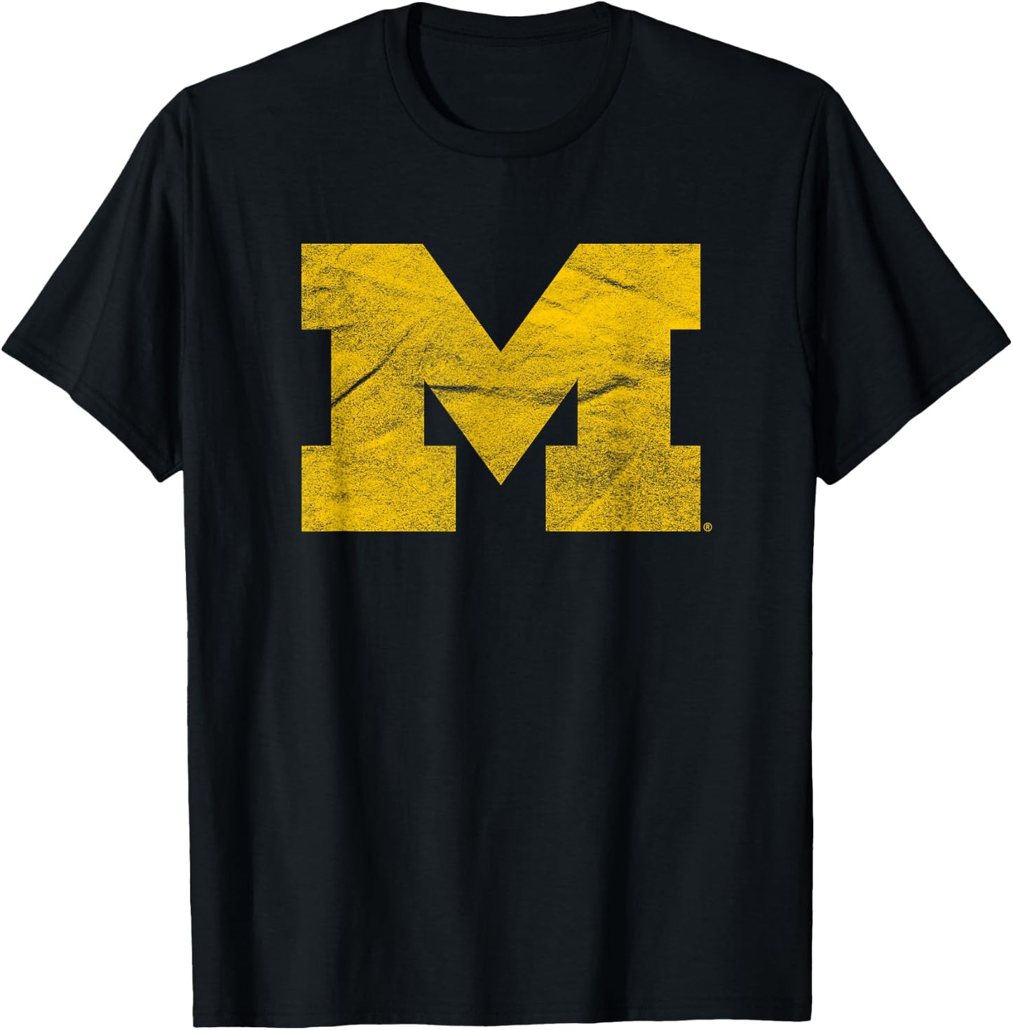 University of Michigan Wolverines U of M Distressed Primary T-Shirt - T-Shirt | Black