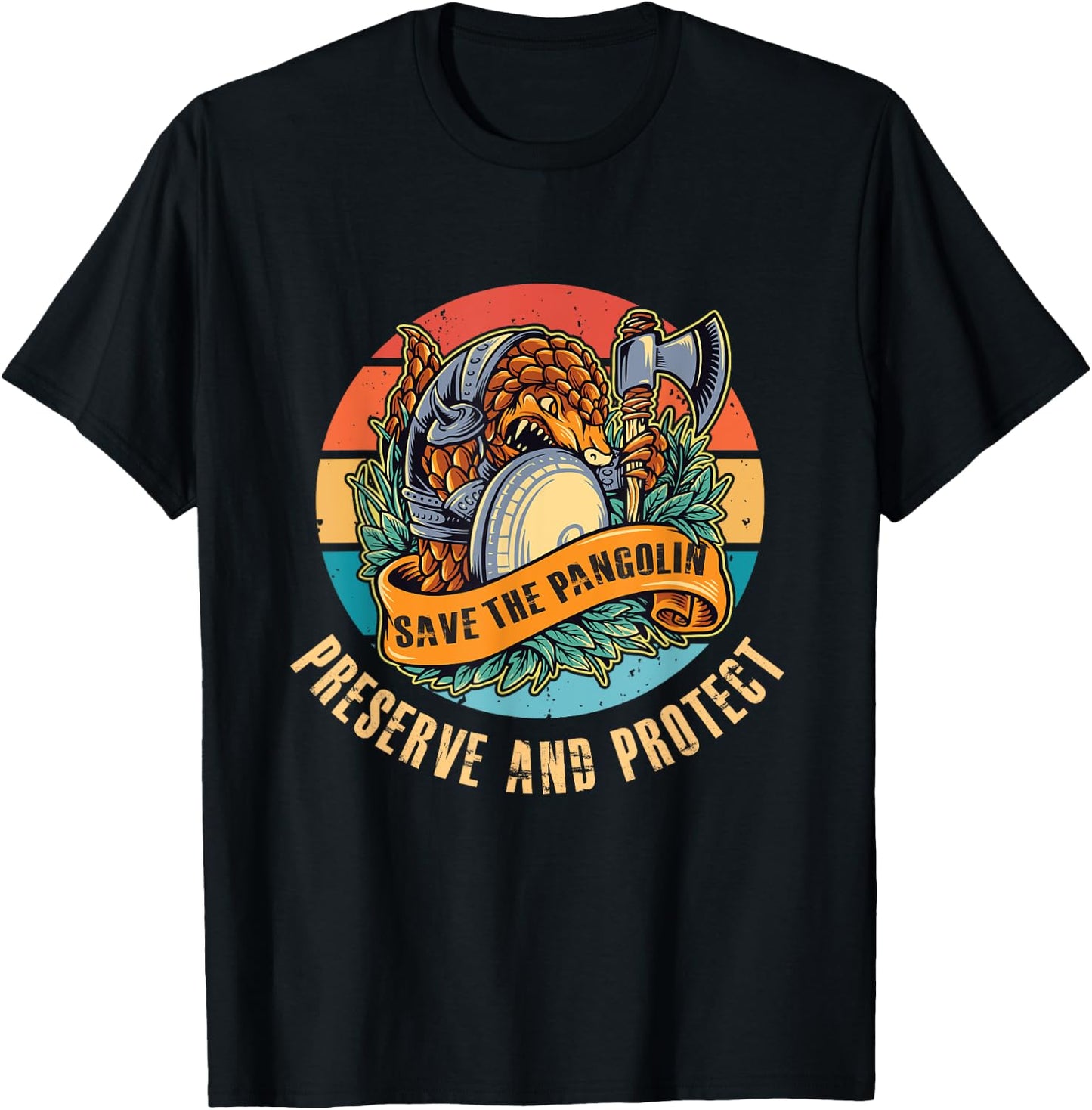 Pangolin warrior Wildlife Conservation Save The Pangolin T-Shirt - T-Shirt | Black