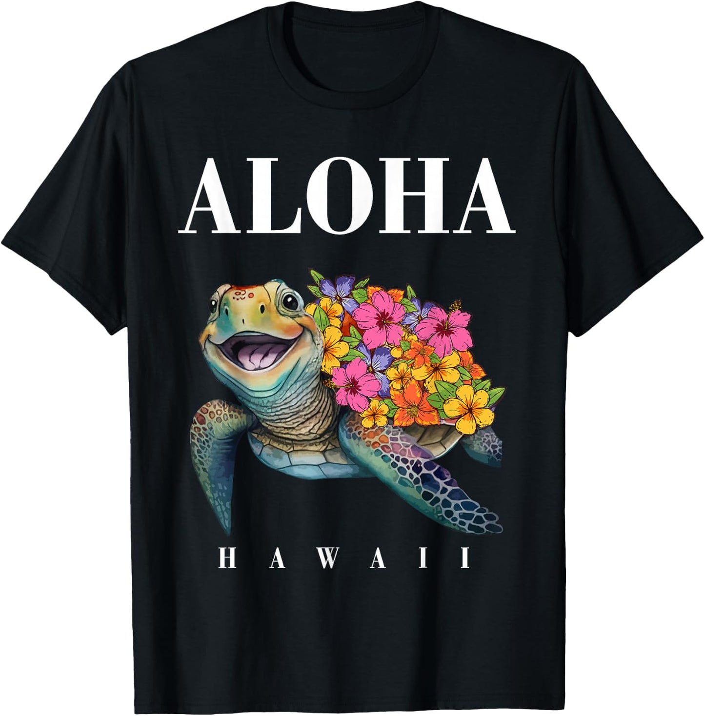 Hawaiian-Shirt Aloha Hawaii Sea Turtle Girl Women Youth Kids T-Shirt - T-Shirt | Black