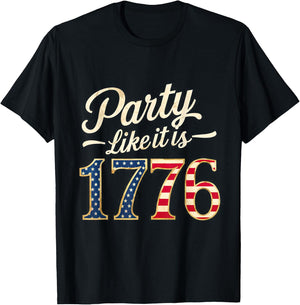 Party Like It Is 1776 USA Flag Men Women Kids T-Shirt - T-Shirt | Black