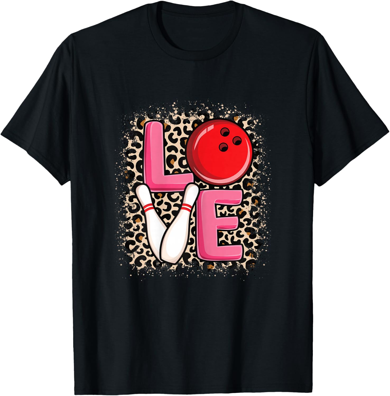Love Bowling Cute Women Girls Bowler T-Shirt - T-Shirt | Black