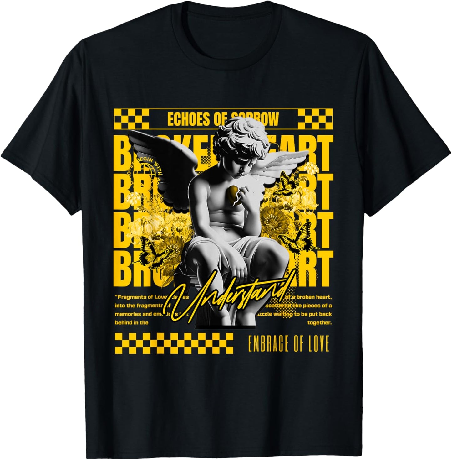 Broken Heart Vivid Sulfur 4s Matching Women T-Shirt - T-Shirt | Black