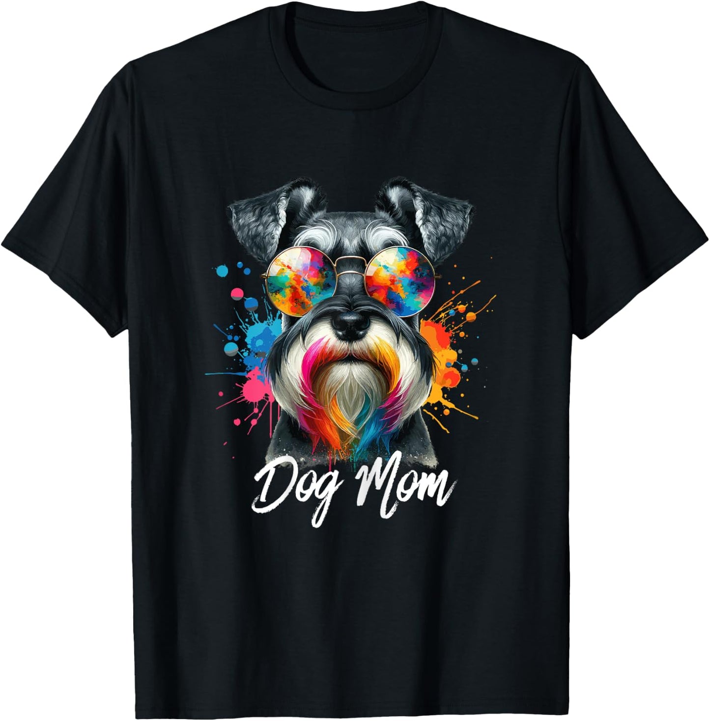 Miniature Schnauzer Owners Dog Mom or Dog lovers Dog pop art T-Shirt - T-Shirt | Black