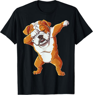 Dabbing English Bulldog Boys Dab Dance Puppy Lover T-Shirt - T-Shirt | Black