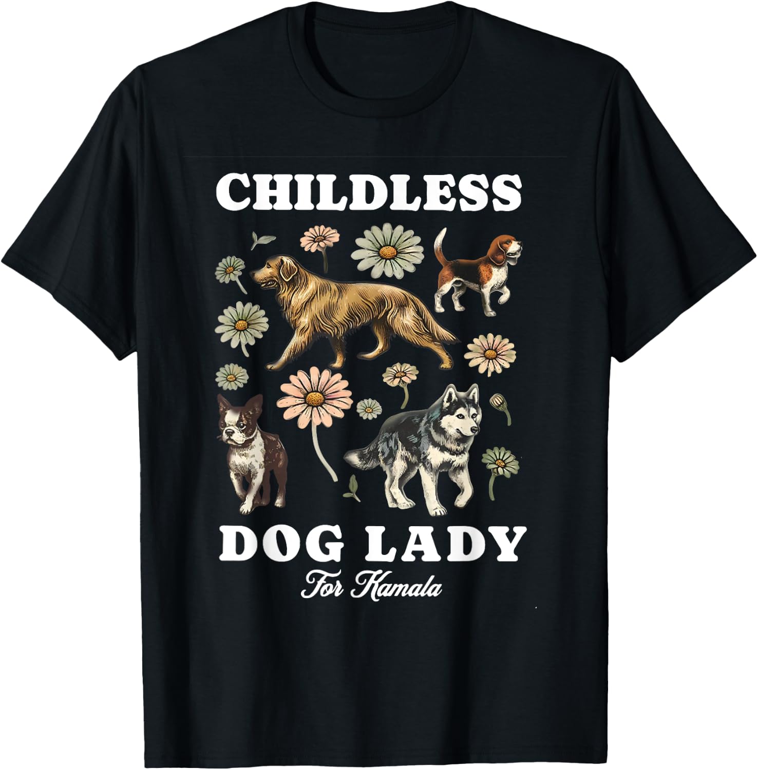 Dog Lady Kamala Madam Presiden Kamala Harris 2024 Equal T-Shirt - T-Shirt | Black