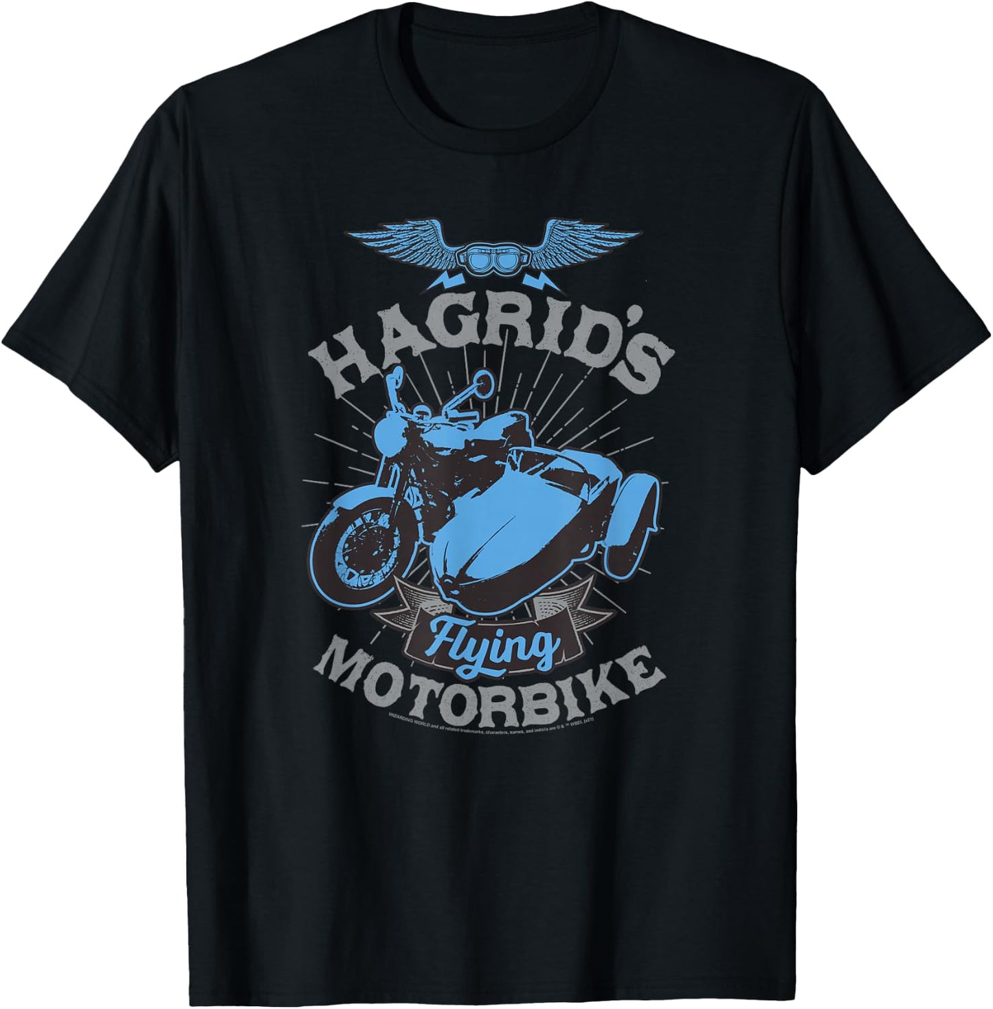 Popfunk Harry Potter Hagrid's Flying Motorbike -Adults Black Small Short Sleeve T-Shirt - T-Shirt | Black