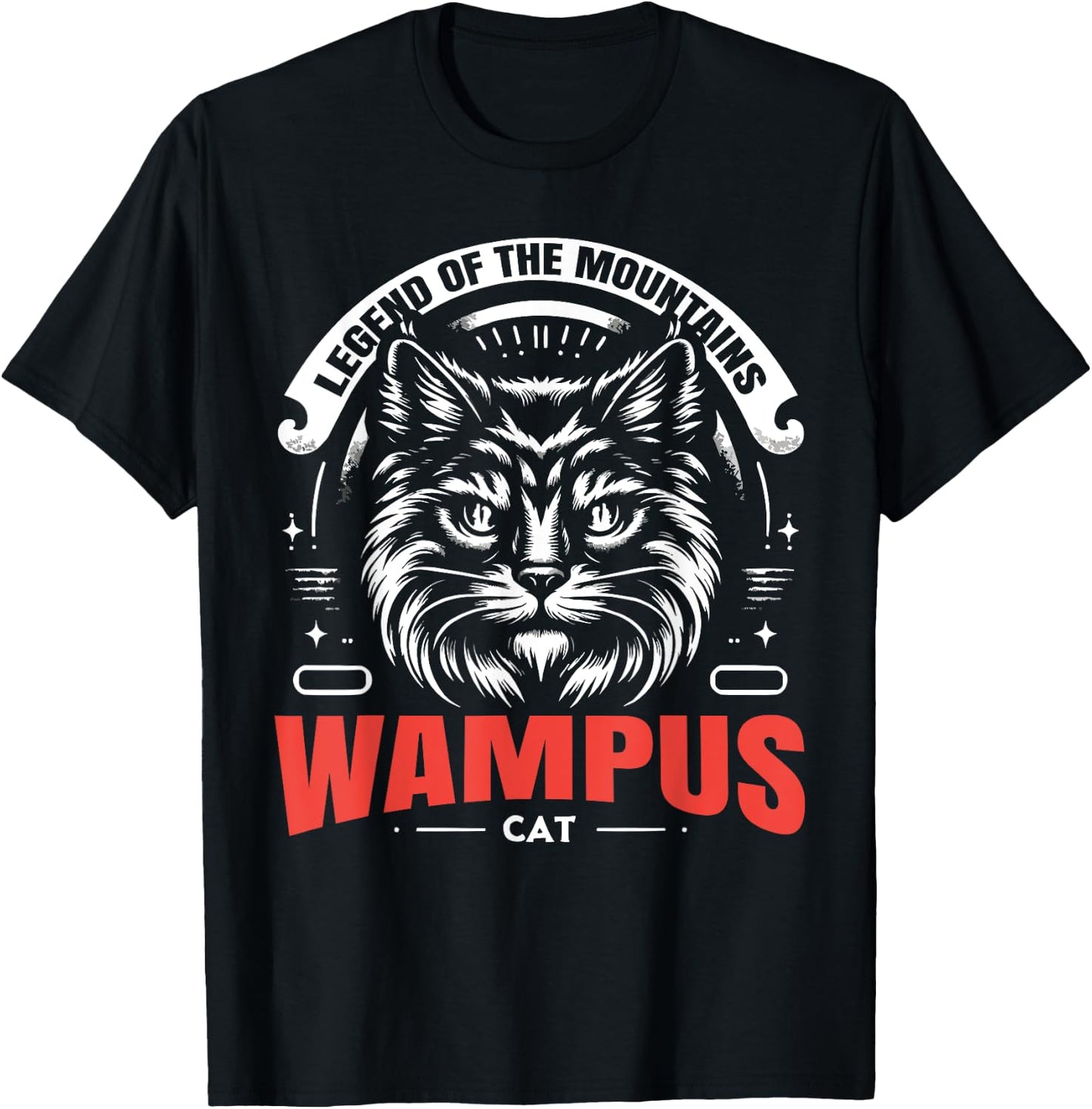 Wampus Cat American Folklore Cryptozoology Cryptid T-Shirt - T-Shirt | Black