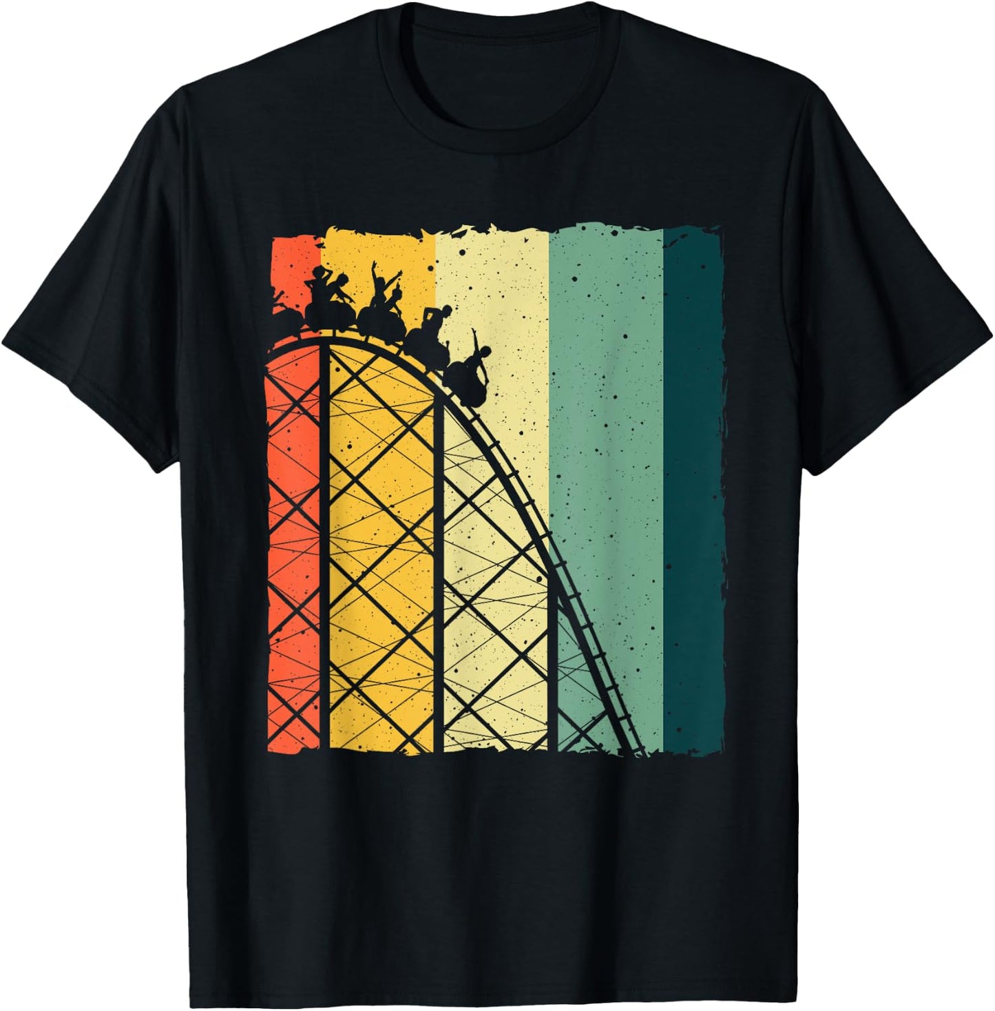 Vintage Roller Coaster Design Women Roller Coaster T-Shirt - T-Shirt | Black