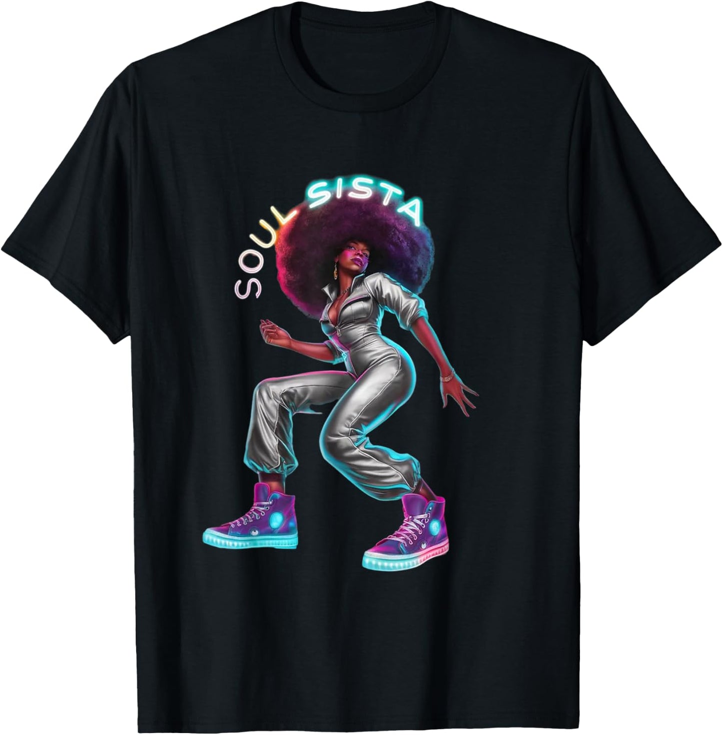 Artsy Funk Shirt Vintage 70s Costume Afro Soul Music T-Shirt - T-Shirt | Black