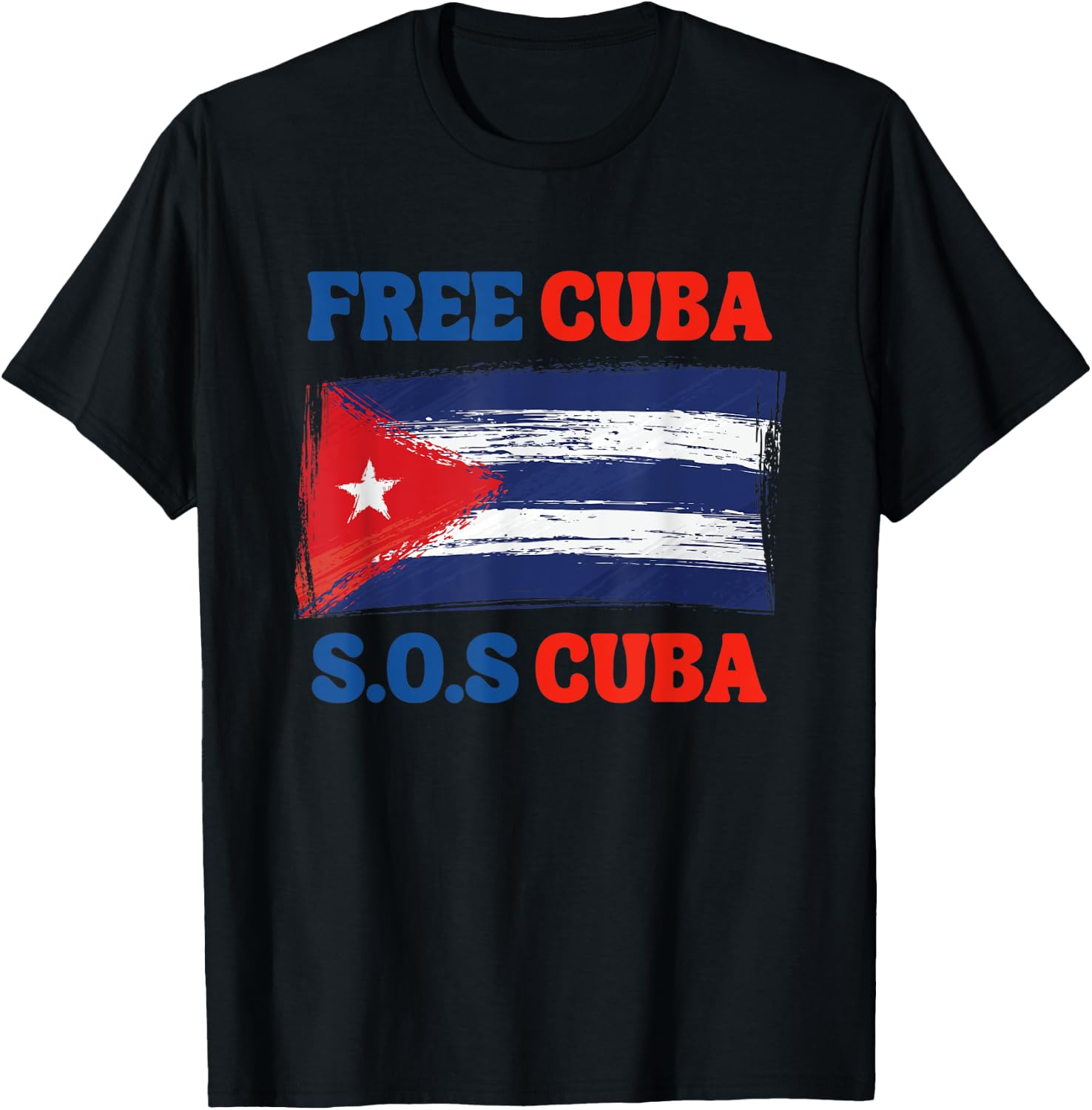 SOS Cuba, Free_Cuba_Shirt, Cuba Pride, Nuestra Cuba T-Shirt - T-Shirt | Black