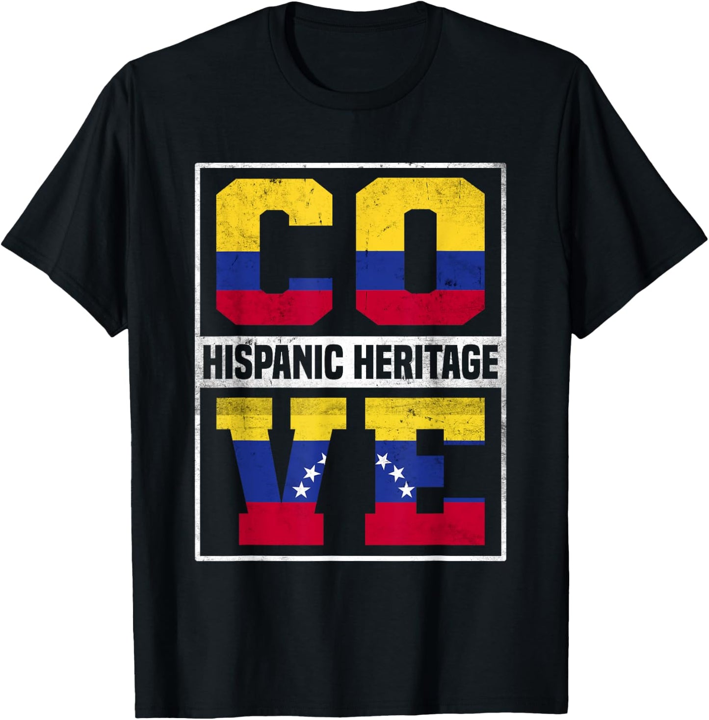 Proud Colombian Venezuelan Hispanic Heritage Month T-Shirt - T-Shirt | Black