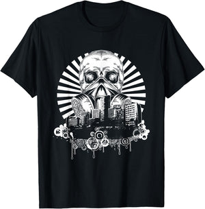 Graffiti Art Urban Skull Gas Mask Graffiti Artist Rap Gift T-Shirt - T-Shirt | Black