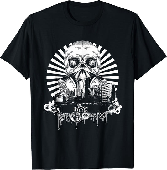 Graffiti Art Urban Skull Gas Mask Graffiti Artist Rap Gift T-Shirt - T-Shirt | Black