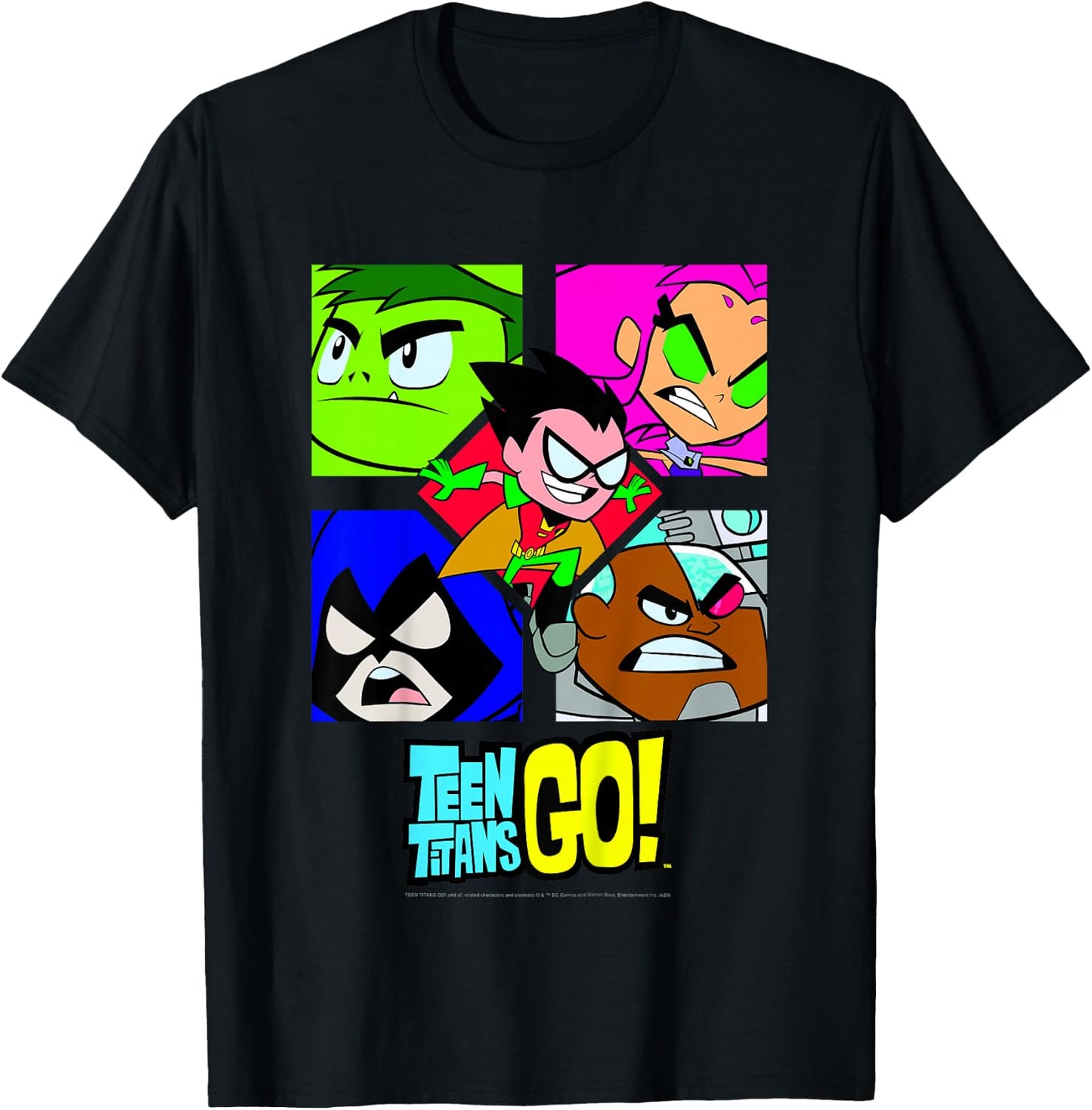 Kids DC Comics Teen Titans Go! Group Shot Box Up T-Shirt - T-Shirt | Black